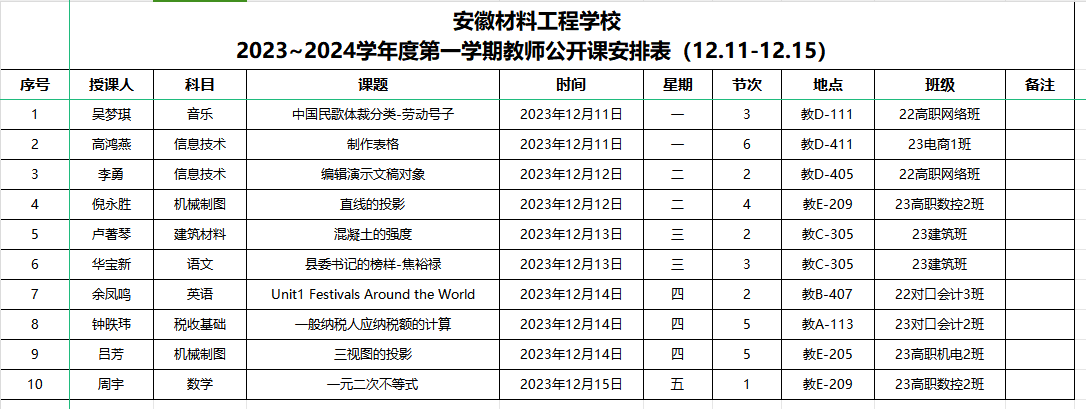 安徽材料工程学校公开课安排表.png